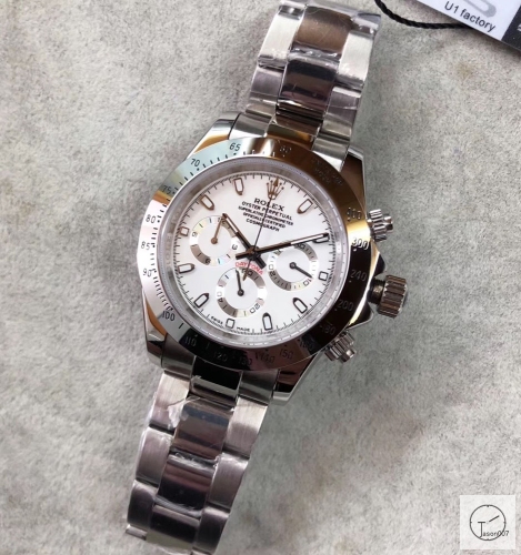 U1 Factory Rolex Daytona White Dial Automatic Movement Stainless Steel Jubilee Bracelet Mens Watches AU2248859745