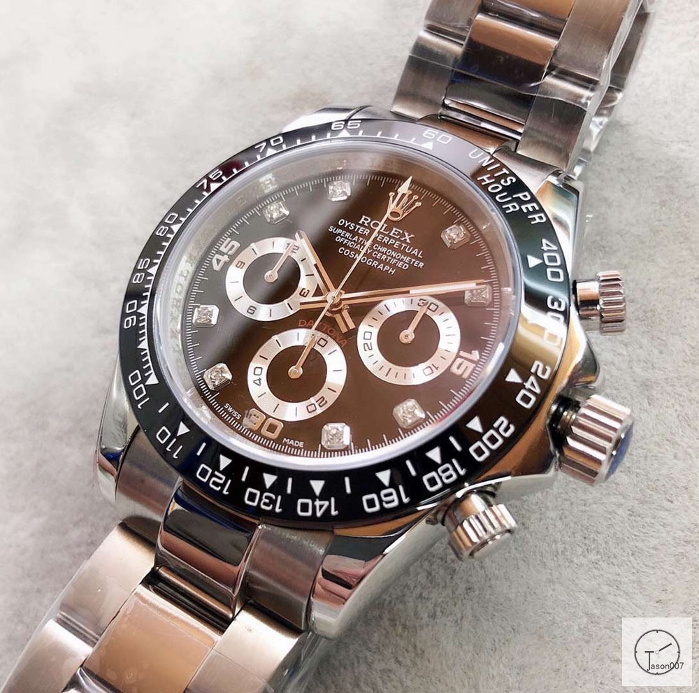 U1 Factory Rolex Daytona Black Dial Ceramic Bezel Automatic Movement Stainless Steel Bracelet Mens Watches AU2251859765