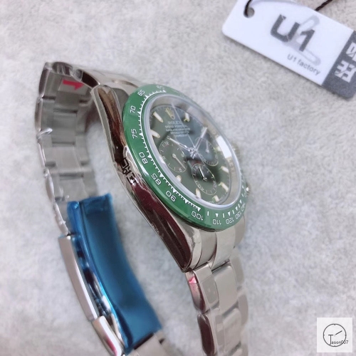 U1 Factory Rolex Daytona Green Dial Green Ceramic Bezel Automatic Movement Stainless ST9 Steel Bracelet Mens Watches AU2259859775