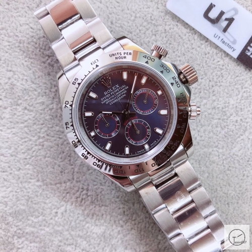 U1 Factory Rolex Daytona Blue Dial Automatic Movement Stainless Steel Bracelet Mens Watches AU2253859745