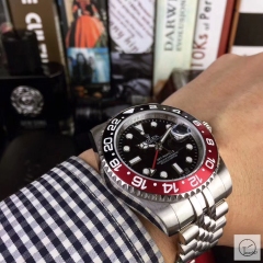 U1 Factory Rolex GMT Master II Black Red Bezel Black Dial Oyster Bracelet Steel Men's Watch 126710blnr Jubilee Strap AU22997856585