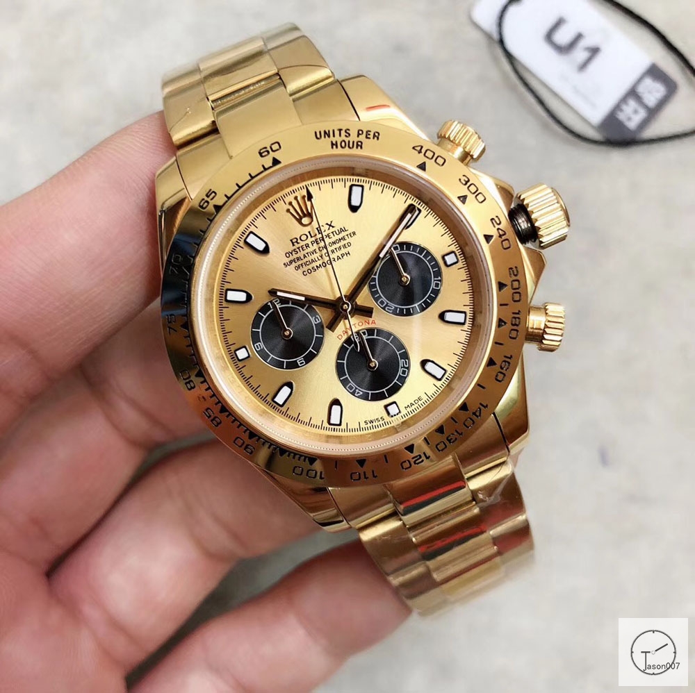 U1 Factory Rolex Daytona K Gold Limited Dial Ceramic Bezel Automatic Movement Stainless ST9 Steel Bracelet Mens Watches AU2879785