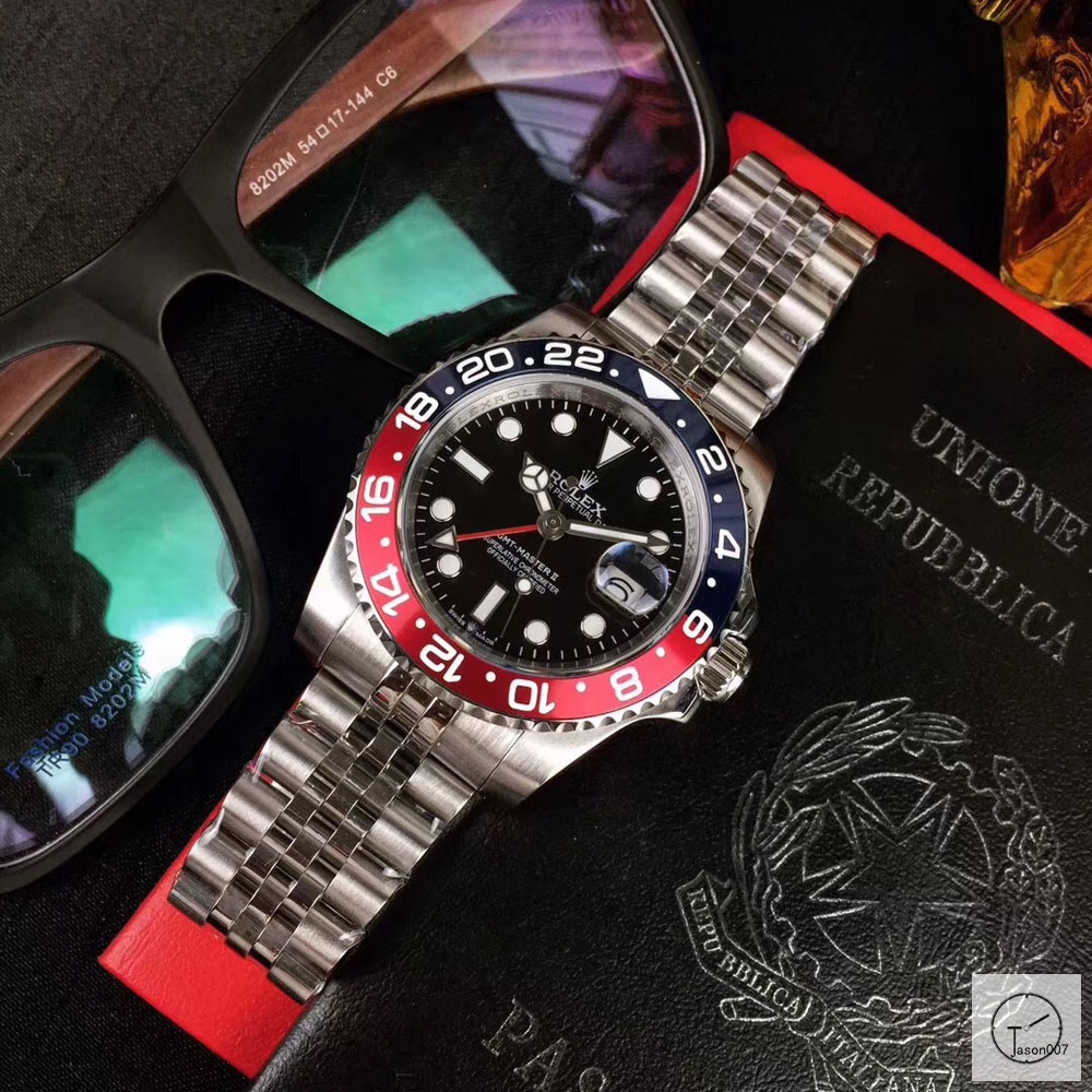 U1 Factory Rolex GMT Master II Blue Red Bezel Black Dial Oyster Bracelet Steel Men's Watch 126710blnr Jubilee Strap AU23007856585