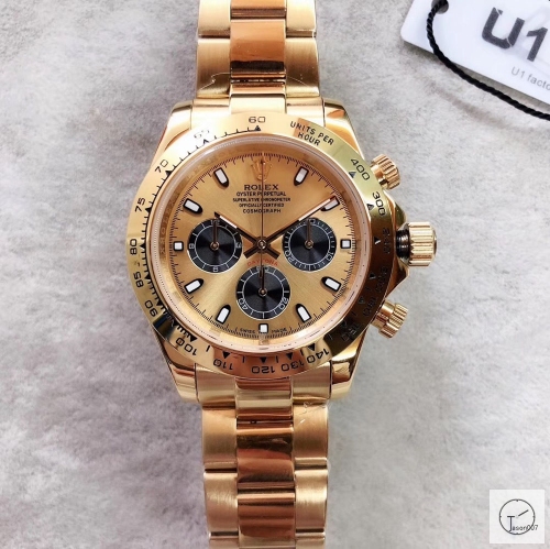 U1 Factory Rolex Daytona K Gold Limited Dial Ceramic Bezel Automatic Movement Stainless ST9 Steel Bracelet Mens Watches AU2879785