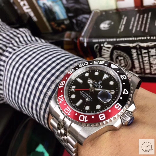 U1 Factory Rolex GMT Master II Black Red Bezel Black Dial Oyster Bracelet Steel Men's Watch 126710blnr Jubilee Strap AU22997856585