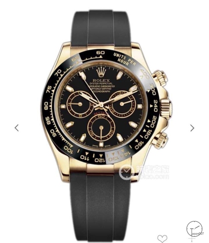 U1 Factory Rolex Daytona Gold Black Dial Ceramic Bezel Automatic Movement Rubber ST9 Steel Bracelet Mens Watches AU2293859775