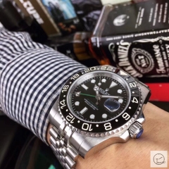 U1 Factory Rolex GMT Master II Black Index Dial Oyster Bracelet Steel Men's Watch 116710LN AU2297856585