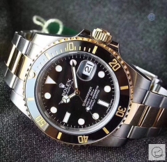 U1 Factory ROLEX SUBMARINER 116613 TWO TONE CERAMIC BEZEL Black Dial AU23617856570