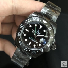 U1 Factory Rolex GMT Master II Black Ceramic Bezel Black Dial PVD Case Oyster Bracelet Steel Men's Watch 126710blnr Oyster Strap AU33227856500