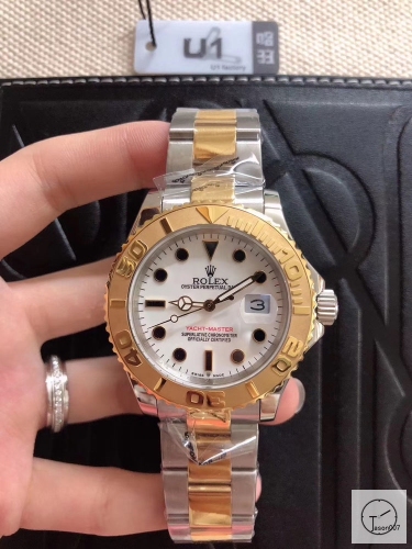 U1 Factory Rolex Yacht-Master White Dial Steel and 18K Two Tone Gold Oyster Men's Watche AU23857856560