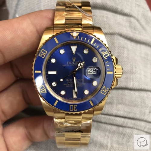 U1 Factory GOLD ROLEX SUBMARINER 116618 BLUE Dial AU23667856570