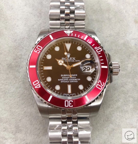 U1 Factory ROLEX Submariner Red Bezel Black Dial Oyster Bracelet Automatic Men's Watch Jubilee Strap 116610 AU23547856550
