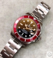 U1 Factory ROLEX Submariner Red Bezel Black Black Dial Oyster Bracelet Automatic Men's Watch 16610 AU23527856550