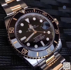 U1 Factory ROLEX SUBMARINER 116613 TWO TONE CERAMIC BEZEL Black Dial AU23617856570