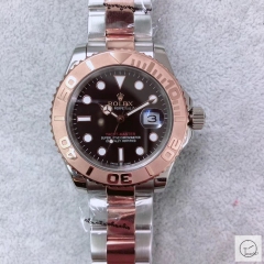 U1 Factory Rolex Yacht-Master Black Dial Steel and 18K Everose Gold Oyster Men's Watche AU23817856560