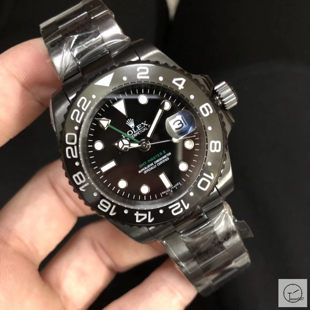 U1 Factory Rolex GMT Master II Black Ceramic Bezel Black Dial PVD Case Oyster Bracelet Steel Men's Watch 126710blnr Oyster Strap AU33227856500