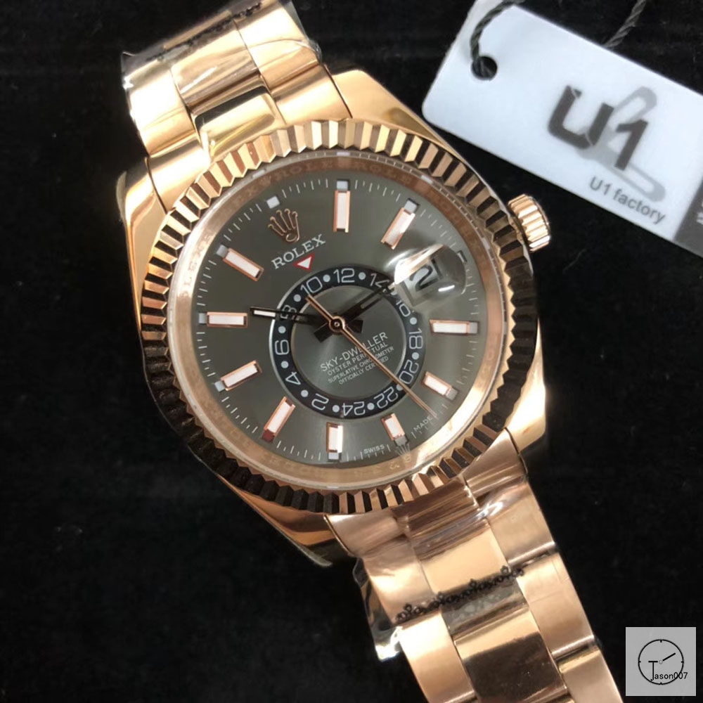 U1 Factory ROLEX SKY-DWELLER 326934 STEEL OYSTER Two Tone Everose Black Dial AU33457856560