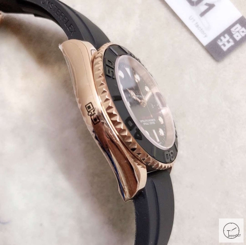U1 Factory Rolex Yacht Master Everose Gold Black Dial 40mm Rubber Strap AU23877856560