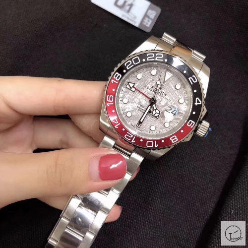 U1 Factory Rolex GMT Master II Black Red Ceramic Bezel Meteorite Dial Oyster Bracelet Steel Men's Watch 126710blnr Oyster Strap AU33087856505