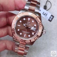 U1 Factory Rolex Yacht-Master Chocolate Dial Steel and 18K Everose Gold Oyster Men's Watche AU23837856560