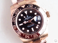 U1 Factory Rolex GMT Master II Everose Black Ceramic Bezel Black Dial Case Bracelet Steel Men's Watch 126713 Oyster Strap AU3327856500