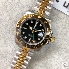 U1 Factory Rolex GMT Master II Two Tone Black Ceramic Bezel Black Dial Case Jubilee Bracelet Steel Men's Watch 126713 JUBILEE Strap AU33247856500