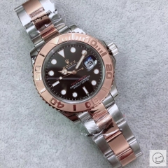 U1 Factory Rolex Yacht-Master Black Dial Steel and 18K Everose Gold Oyster Men's Watche AU23817856560