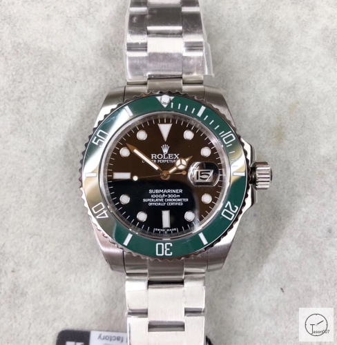 U1 Factory ROLEX Submariner Date Green Ceramic Bezel Black Dial Dial White Gold Oyster Bracelet Automatic Men's Watch 116619BLSO AU23507856550