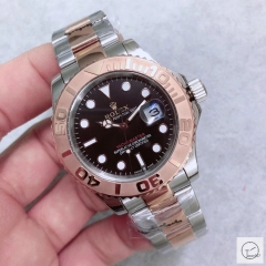 U1 Factory Rolex Yacht-Master Black Dial Steel and 18K Everose Gold Oyster Men's Watche AU23817856560