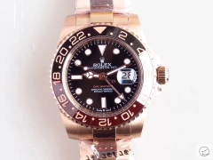 U1 Factory Rolex GMT Master II Everose Black Ceramic Bezel Black Dial Case Bracelet Steel Men's Watch 126713 Oyster Strap AU3327856500