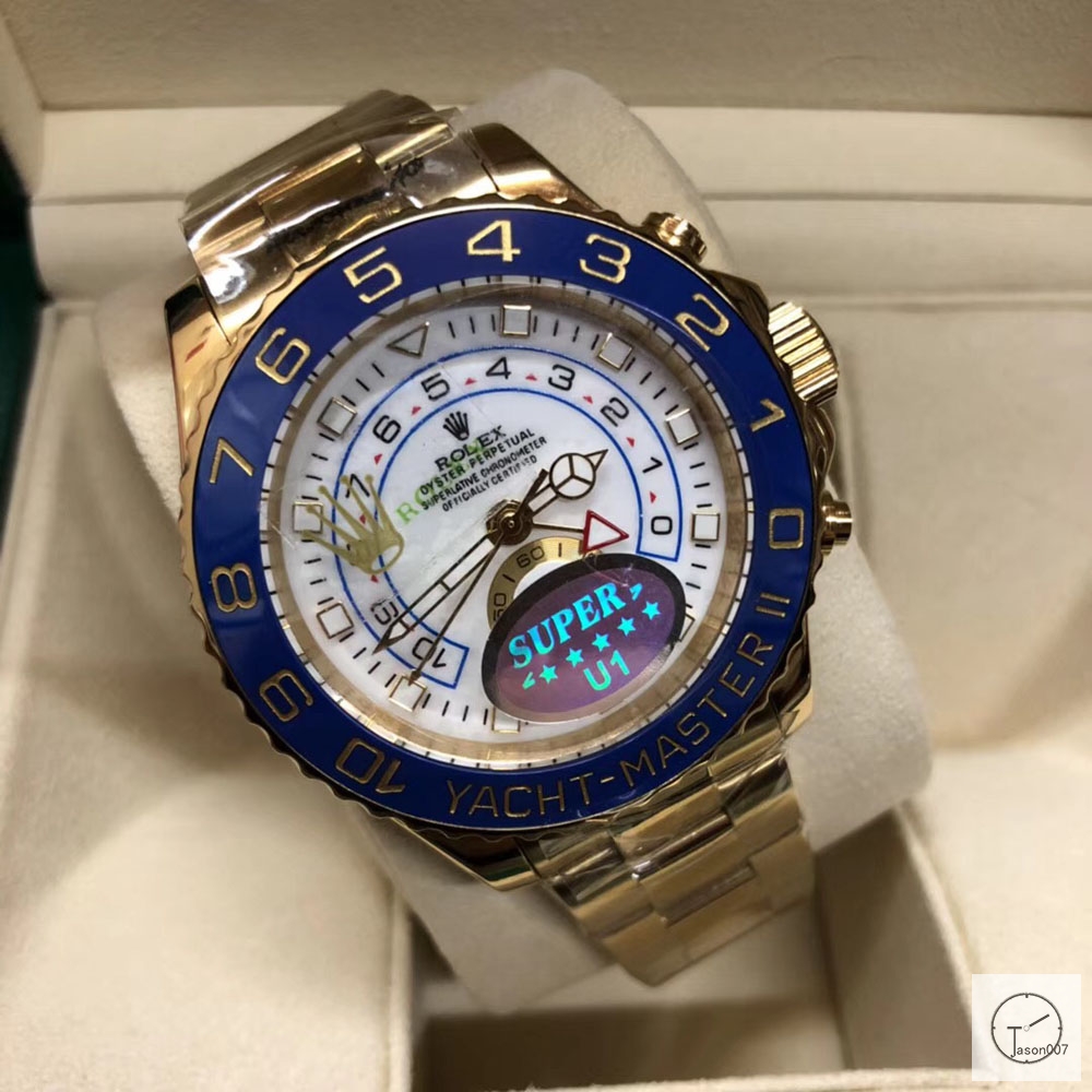 U1 Factory ROLEX YACHT-MASTER II 44mm 18K Gold Blue Ceramic Bezel Silver Dial MEN'S LUXURY WATCH 116680 AU3377856500