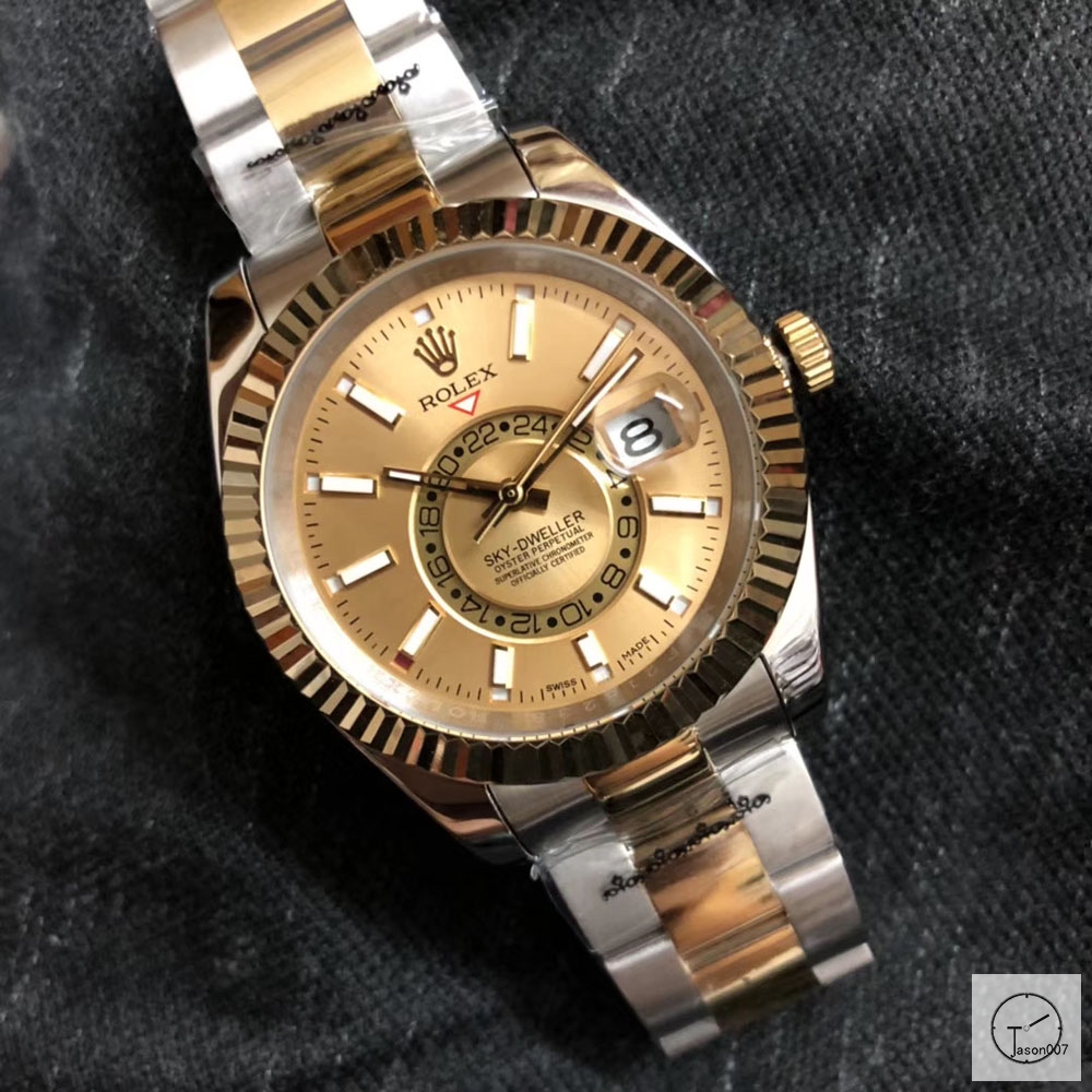 U1 Factory ROLEX SKY-DWELLER 326934 STEEL OYSTER Two Tone Gold Dial AU33447856540