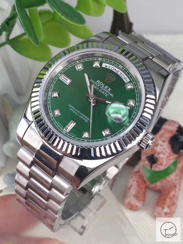 ROLEX Day Date 40mm Green Diamond Silver Dial Automatic Limited Stainless Steel AYZ1409202031820