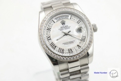 ROLEX Day Date 36mm Silver Dial Diamond Bezel Limited Stainless Steel AYZ1393202031830