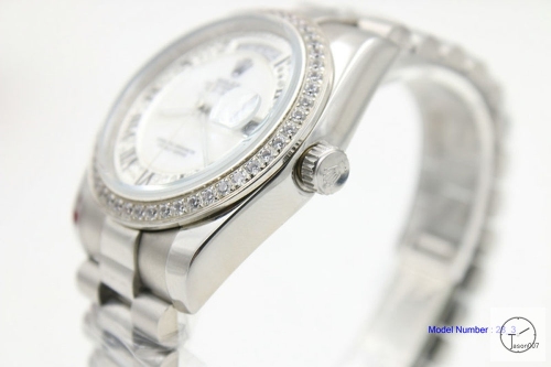 ROLEX Day Date 36mm Silver Dial Diamond Bezel Limited Stainless Steel AYZ1393202031830
