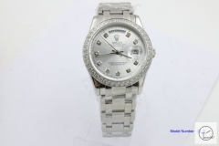 ROLEX Day Date 36mm Silver Dial Diamond Bezel Limited Stainless Steel AYZ1392202031820