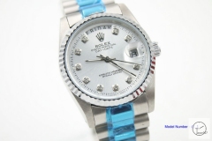 ROLEX Day Date 36mm Silver Diamond Dial Automatic Limited Stainless Steel AYZ1398202031800