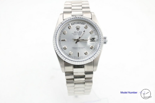 ROLEX Day Date 36mm Silver Diamond Dial Automatic Limited Stainless Steel AYZ1396202031800