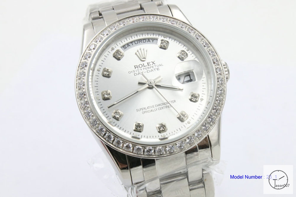ROLEX Day Date 36mm Silver Dial Diamond Bezel Limited Stainless Steel AYZ1392202031820