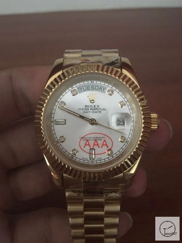 ROLEX Day Date 40mm 18K Gold Case Silver Dial Big Diamond Bezel Automatic Limited Stainless Steel AYZ2474902036860