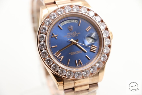 ROLEX Day-Date White Dial 18K Everose Gold President Blue Roman Dial Automatic Men's Watch AYZ349902036840