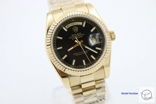 ROLEX Day Date 36mm 18K Gold Case Black Dial Diamond Bezel Automatic Limited Stainless Steel AYZ2445902036840