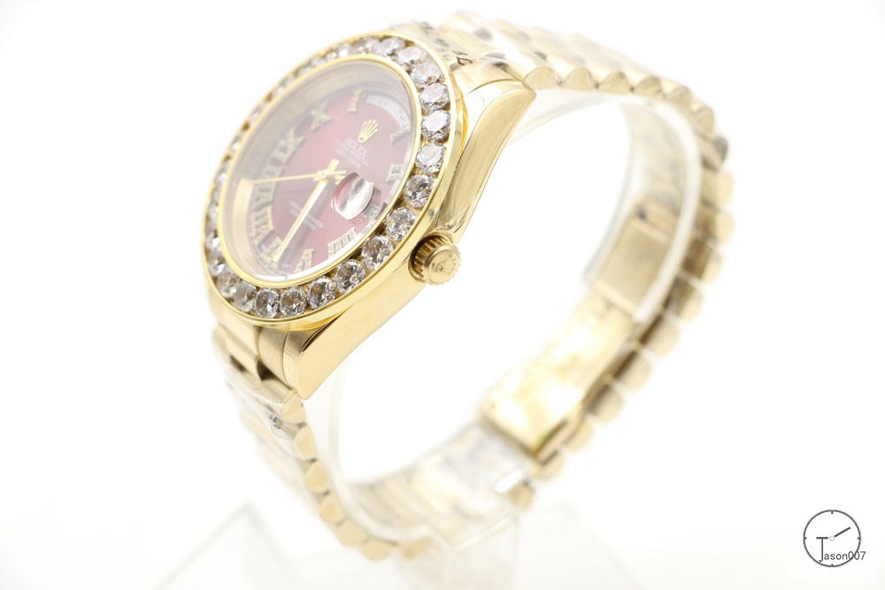 ROLEX Day Date 40mm 18K Gold Case Red reen Dial Big Diamond Bezel Automatic Limited Stainless Steel AYZ3466902036820