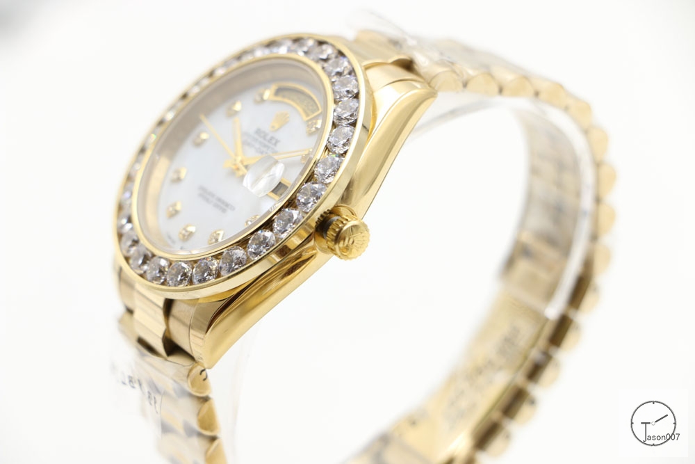 ROLEX Day Date 40mm 18K Gold Case Silver Dial Big Diamond Bezel Automatic Limited Stainless Steel AYZ3462902036820