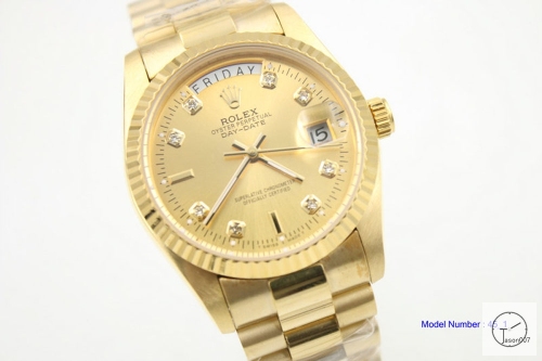 ROLEX Day Date 36mm 18K Gold Case Gold Dial Automatic Limited Stainless Steel AYZ243302036820