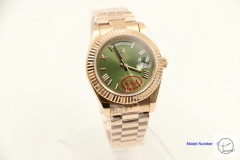 ROLEX Day-Date 40mm Chocolate Dial 18K Everose Gold President Green Dial Automatic Unisex Watch AYZ2487902036880