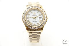 ROLEX Day Date 40mm 18K Gold Case Silver Dial Big Diamond Bezel Automatic Limited Stainless Steel AYZ3467902036820