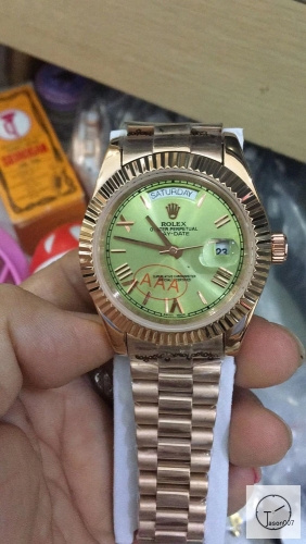 ROLEX Day-Date White Dial 18K Everose President Green Dial Automatic Men's Watch AYZ2506990206870