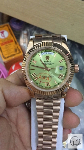 ROLEX Day-Date White Dial 18K Everose President Green Dial Automatic Men's Watch AYZ2506990206870