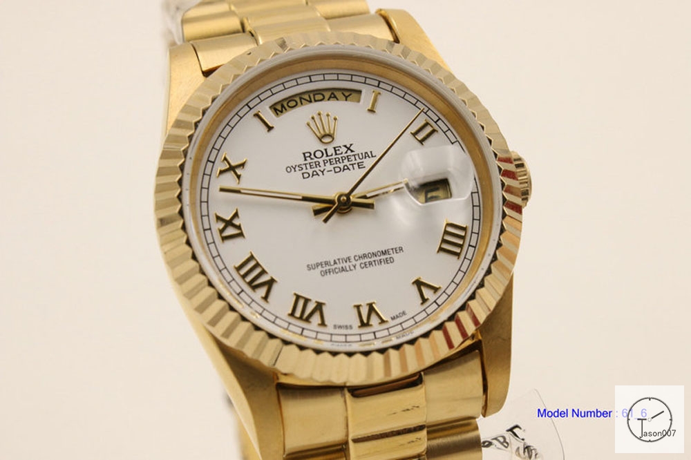 ROLEX Day Date 36mm 18K Gold Case White Roman Dial Automatic Limited Stainless Steel AYZ2440302036840